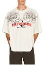 view 1 of 5 Short Sleeve Tiger Logo Oversized Tee in Winter White