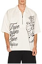 view 1 of 6 Half Zip Tiger Short Sleeve Shirt in Winter White