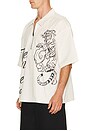 view 3 of 6 Half Zip Tiger Short Sleeve Shirt in Winter White
