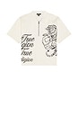 view 6 of 6 Half Zip Tiger Short Sleeve Shirt in Winter White