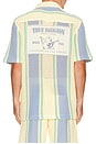 view 2 of 4 Short Sleeve Knit Stripe Shirt in Winter White & Blue Bell
