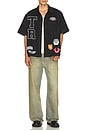 view 4 of 5 Short Sleeve Patchwork Shirt in Jet Black