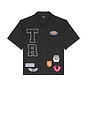 view 5 of 5 Short Sleeve Patchwork Shirt in Jet Black