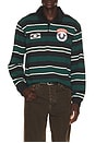 view 1 of 5 Relaxed Rugby Polo in Black & Green
