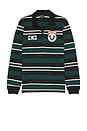 view 5 of 5 Relaxed Rugby Polo in Black & Green