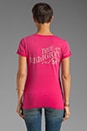 view 2 of 3 Jane V Neck Tee in Fuchsia