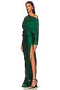 view 3 of 4 One Sleeve Drape Gown in Pine