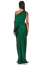 view 4 of 4 One Sleeve Drape Gown in Pine