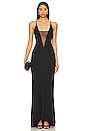 view 1 of 3 Plunge Gown With Mesh in Black