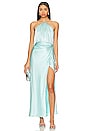 view 1 of 3 Asymmetrical Halter Dress in Baby Blue