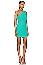 view 2 of 3 Curved Knit Mini Dress in Turquoise