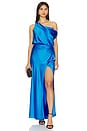 view 1 of 3 Asymmetrical Cowl Wrap Dress in Azul