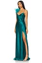 view 2 of 3 Wrap Gown With Detachable Ostrich Trim in Lagoon