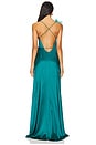 view 3 of 3 Wrap Gown With Detachable Ostrich Trim in Lagoon