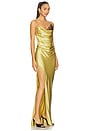 view 2 of 4 Lace Inset Cowl Gown in Citrine