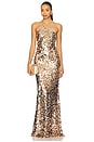 view 1 of 4 Paillette One Shoulder Gown in Rose Gold