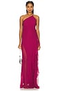 view 1 of 5 One Shoulder Ruffle Gown in Sakura