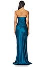view 3 of 3 Cowl Bustier Gown in Peacock
