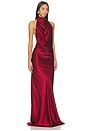 view 2 of 5 Halter Drape Bias Gown in Brick