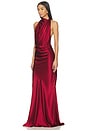 view 3 of 5 Halter Drape Bias Gown in Brick