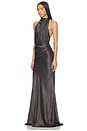 view 3 of 5 Halter Drape Bias Gown in Carbon