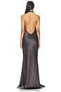 view 4 of 5 Halter Drape Bias Gown in Carbon