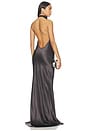 view 5 of 5 Halter Drape Bias Gown in Carbon