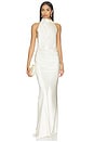 view 1 of 4 Halter Drape Gown in Cream