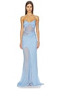 view 1 of 3 Strappy Diaphanous Gown in Icy Blue