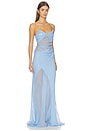 view 2 of 3 Strappy Diaphanous Gown in Icy Blue