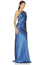 view 2 of 4 Draped One Shoulder Gown in Steel Blue