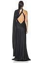 view 4 of 3 Drape Sleeve One Shoulder Gown in Black