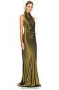 view 2 of 3 Halter Drape Bias Gown in Olive