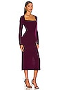 view 2 of 3 Square Neck Dress with Slit in Plum