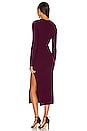 view 3 of 3 Square Neck Dress with Slit in Plum