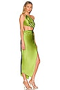 view 2 of 4 One Shoulder Cut Out Dress in Kiwi
