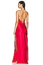 view 1 of 4 Strappy Bias High Slit Gown in Scarlet