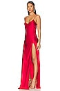 view 4 of 4 Strappy Bias High Slit Gown in Scarlet