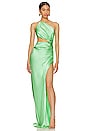 view 1 of 4 One Shoulder Cut Out Gown in Mint