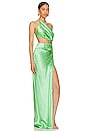 view 2 of 4 One Shoulder Cut Out Gown in Mint