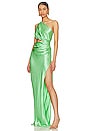 view 3 of 4 One Shoulder Cut Out Gown in Mint
