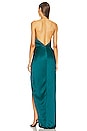 view 3 of 3 Halter Cowl Gown in Lagoon