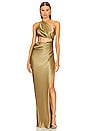 view 1 of 4 One Shoulder Cut Out Gown in Sage