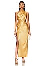 view 1 of 3 x REVOLVE Asymmetrical Draped Dress in Gold