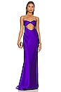 view 1 of 3 Twist Bandeau Cut Out Gown in Violet