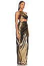 view 2 of 3 x REVOLVE One Shoulder Cut Out Gown in Gold Lame