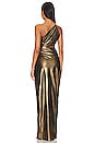 view 3 of 3 x REVOLVE One Shoulder Cut Out Gown in Gold Lame