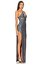 view 2 of 4 One Shoulder Slit Gown in Galaxy