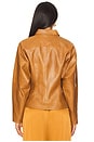 view 3 of 4 Fitted Leather Jacket in Toffee