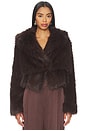 view 1 of 4 Faux Fur Bomber Jacket in Cocoa